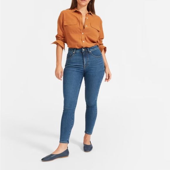 NWT Everlane The Curvy High-Rise Skinny Jean in Black, Size  26 - Picture 7 of 8